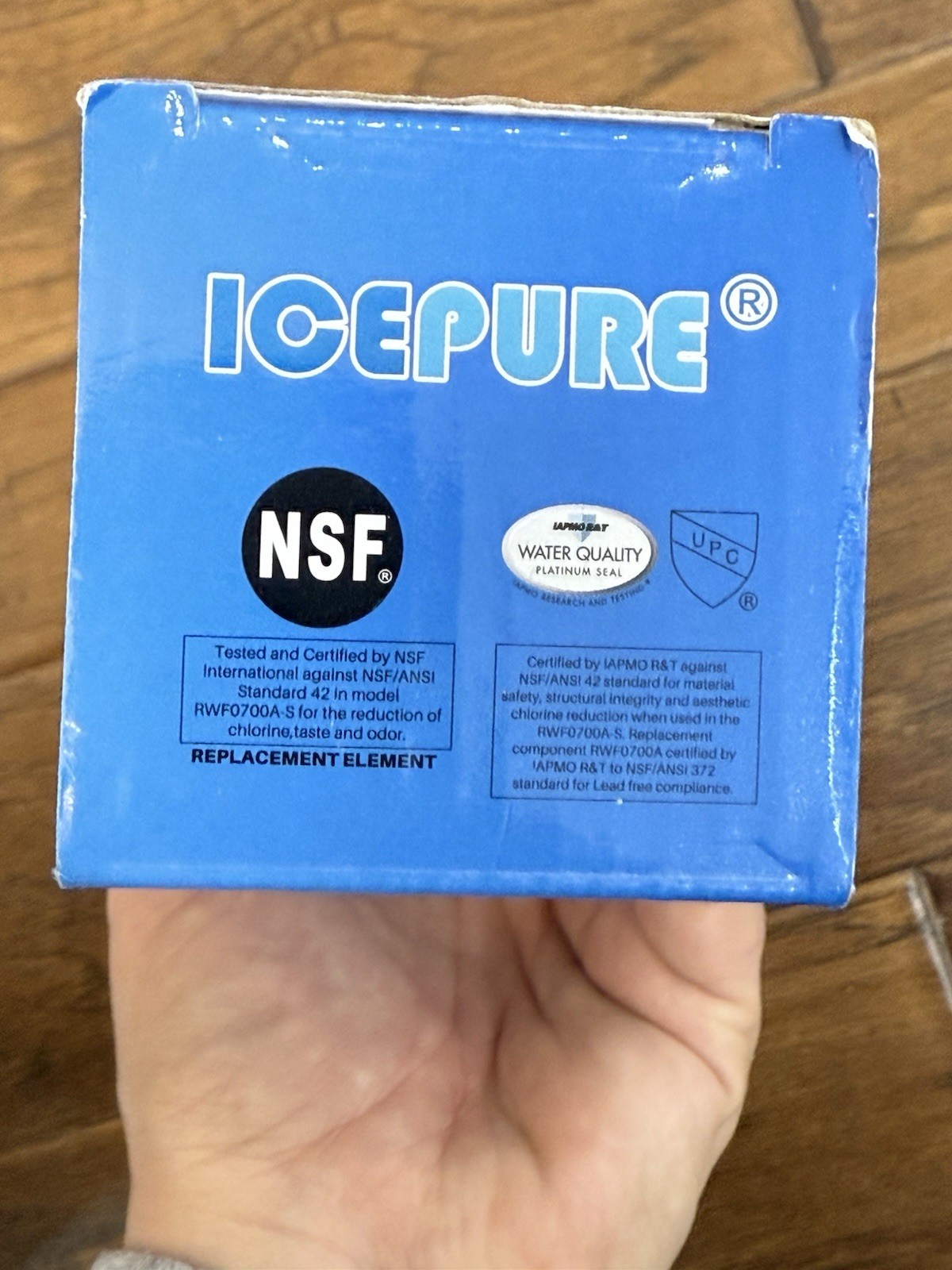 NEW Icepure RWF0700A Refrigerator Water Filter 1 Pack Sealed in Box BPA Free NSF
