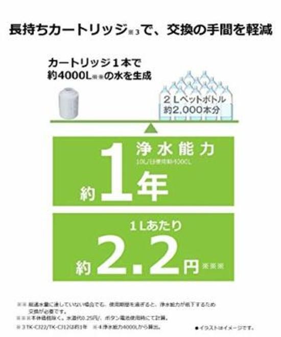 New Panasonic water purifier direct connection to faucet white TK-CJ12-W Japan