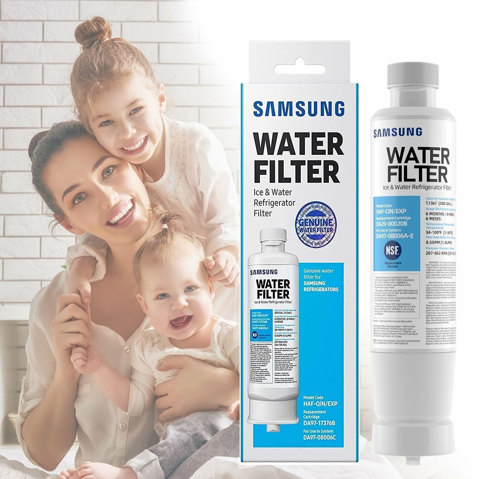 New 2 PACK Genuine Samsung DA29-00020B HAF-CIN/EXP Refrigerator Water Filter US