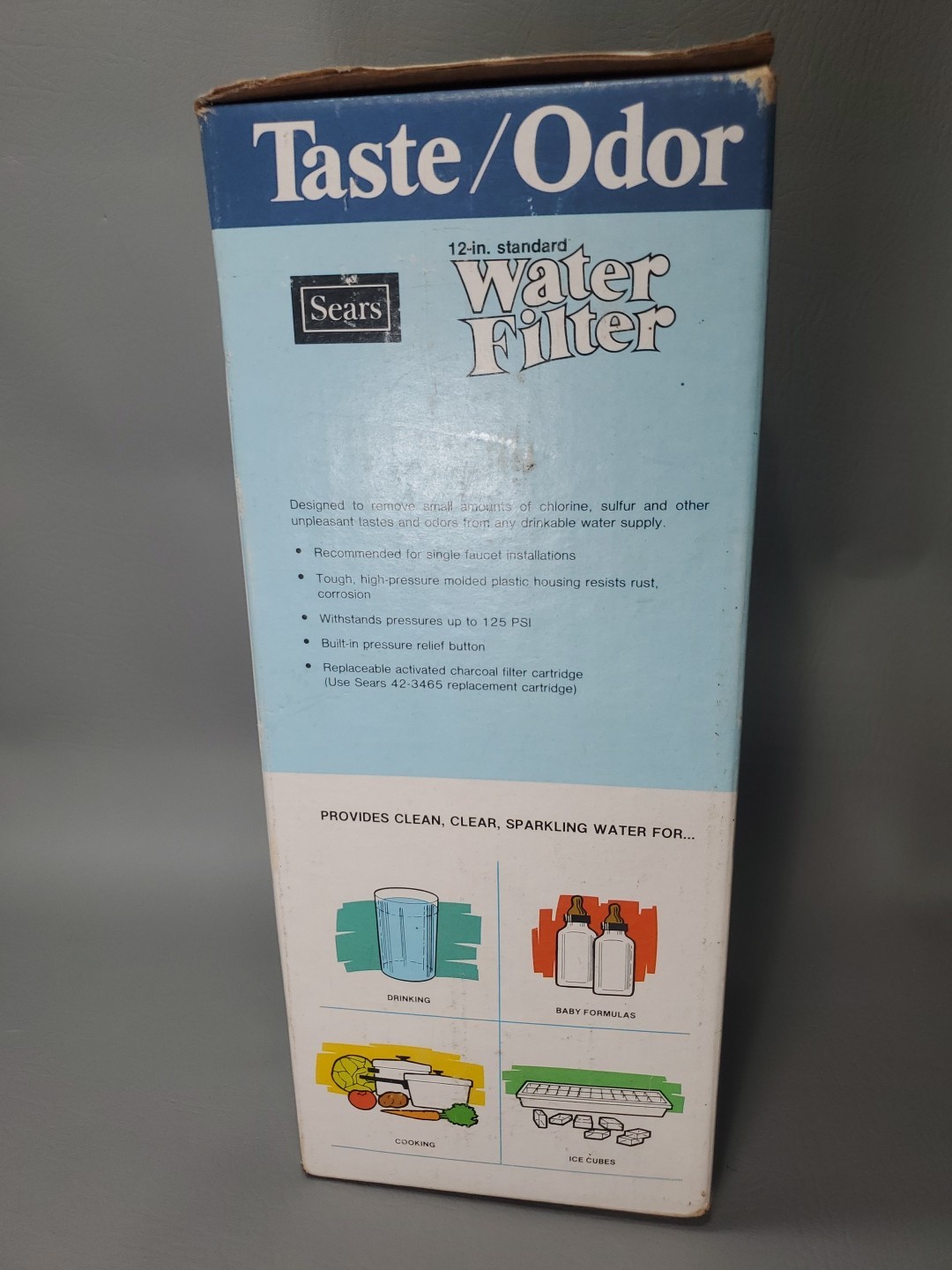 Vintage Sears 12 Inch Standard Water Filter, 423464, New In Box, Retired 1970’s