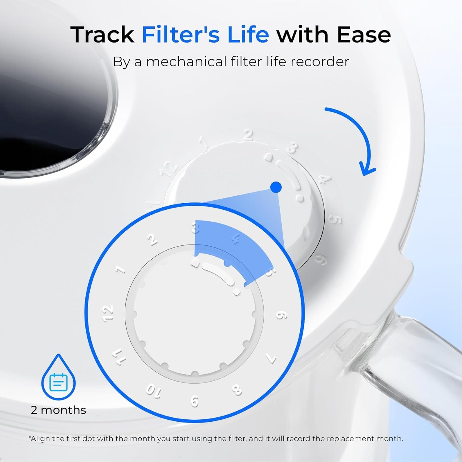 Waterdrop Glass Water Filter Pitcher with 1 Filter, Eco-Friendly
