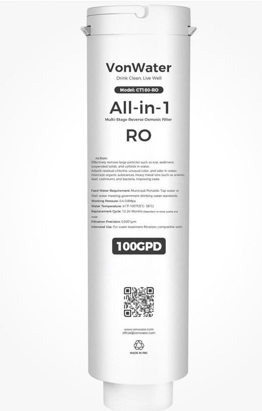 VonWater RO All-in-1 Filter CT910RO Replacement 100GPD NEW Sealed