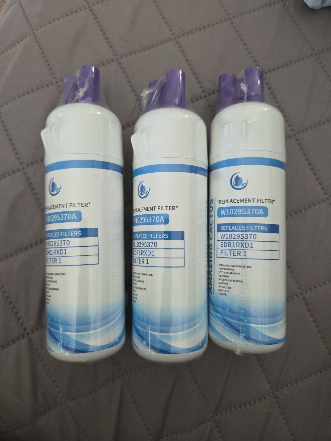 3 Pack Replacement For W10295370A EDR1RXD1 Filter 1 9081 46-9930 Ice water