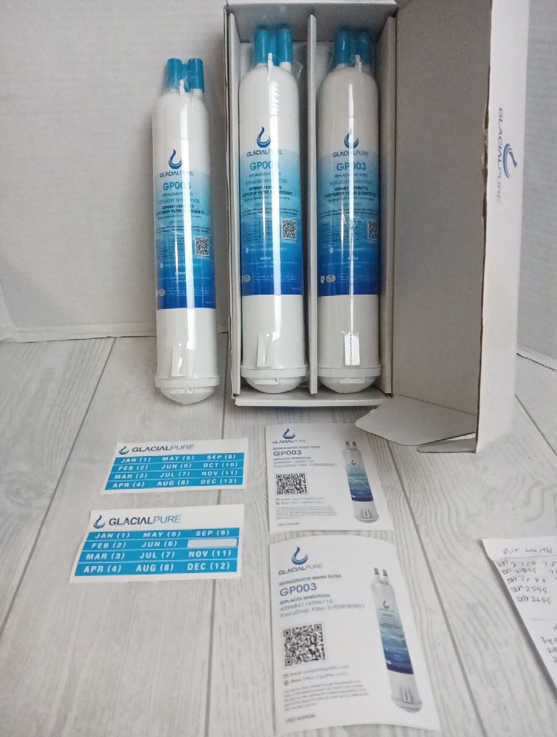 3x New Glacial Pure Replacement Refrigerator Filter Model GP003 4396841/4396710