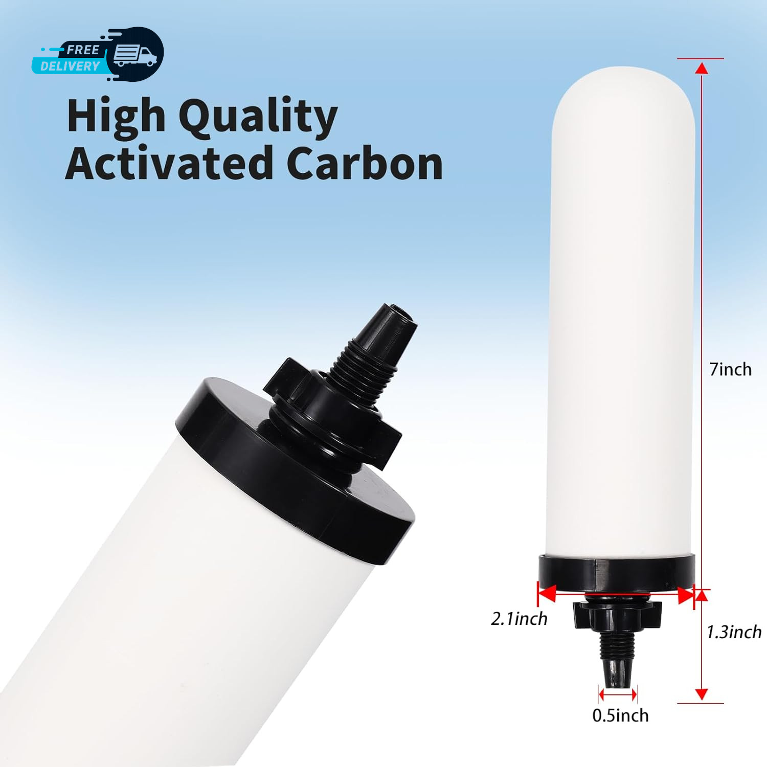 2 Pack 7» Ceramic Water Filter Candle,7 Inch Water Filter Replacement Filters