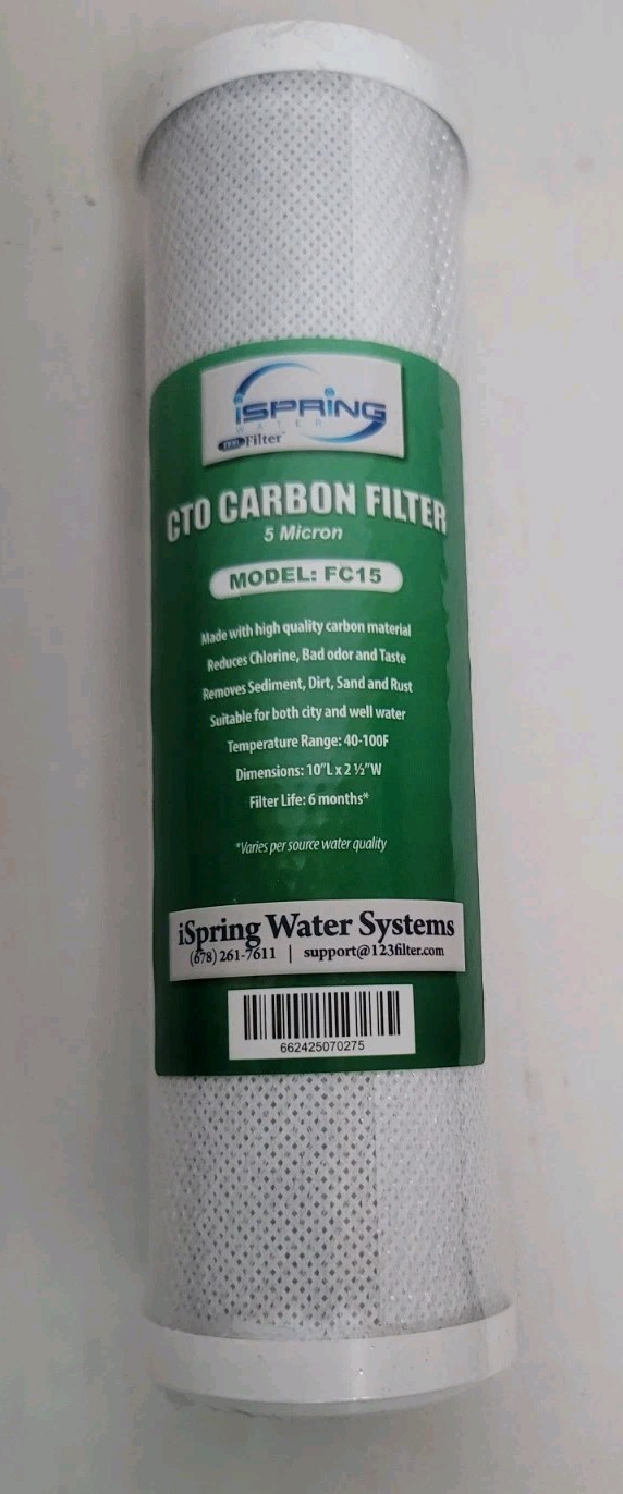 iSpring FC15 CTO Carbon (Carbon Block) Water Filter 5 micron Genuine Brand New