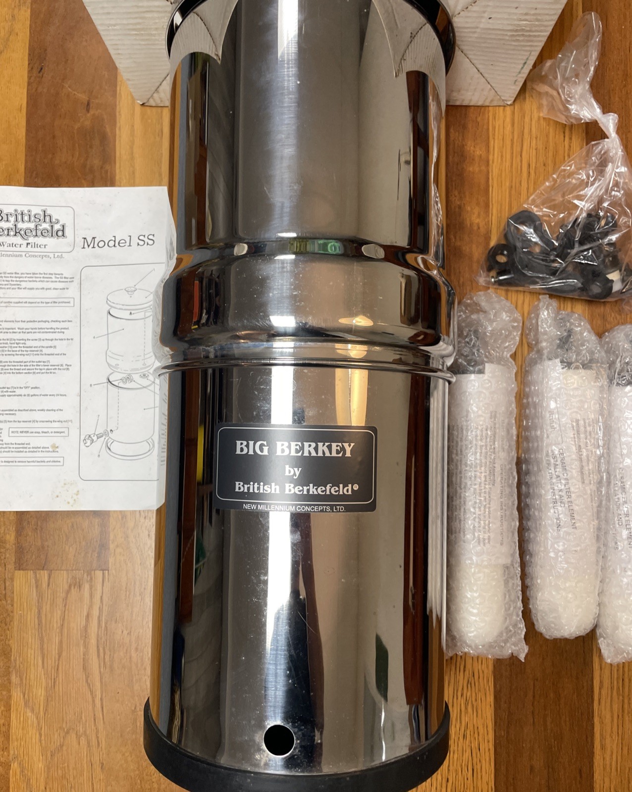 Big Berkey SS Water Filter 2.25 Gallon Stainless System British Berkefeld