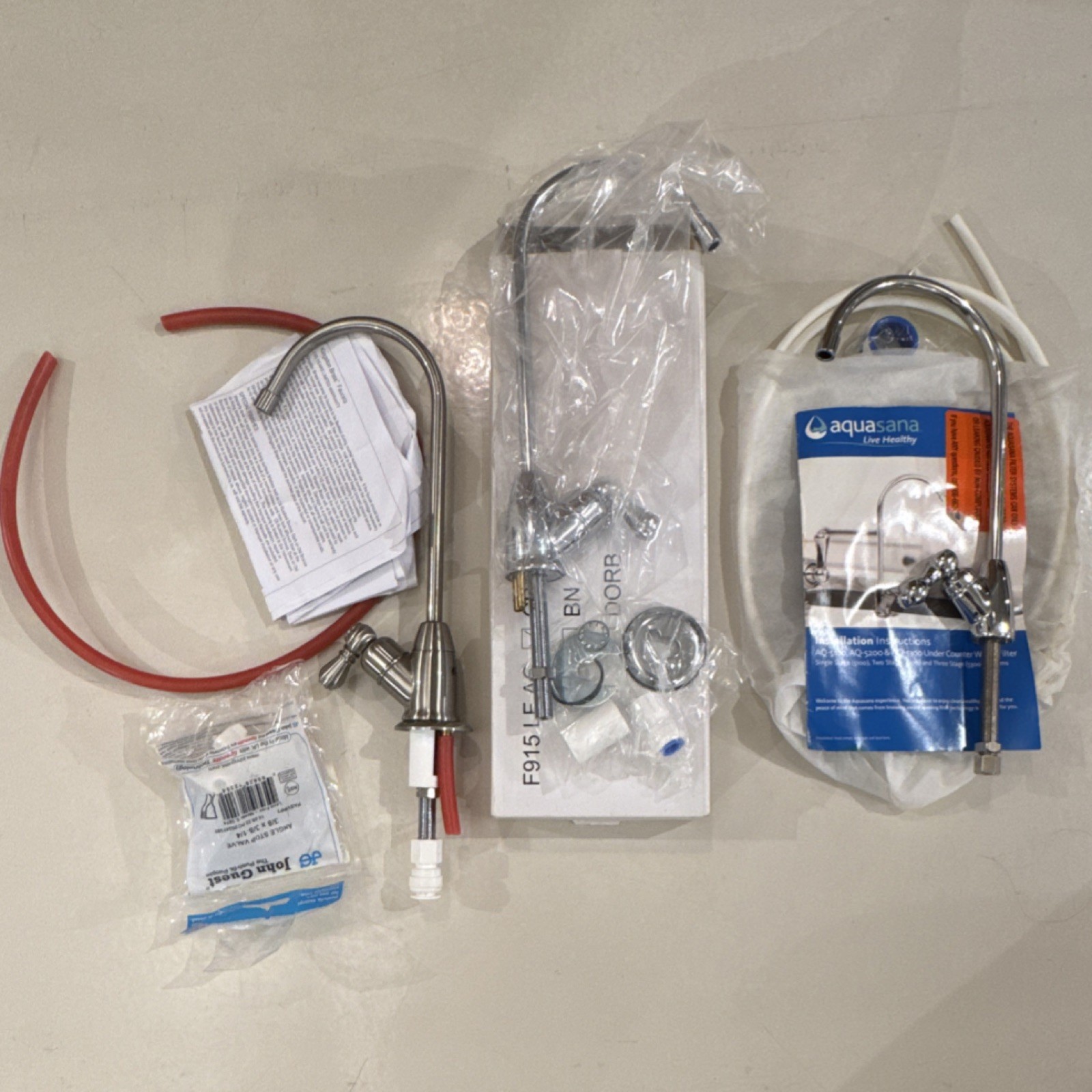 Aquasana 3 Faucet Kit Silver 2 RO 1 UC for AQ-5100, AQ-5200, AQ-5300 F915 LF AG