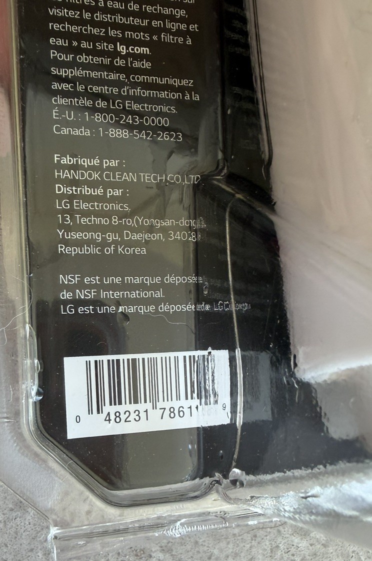 LG Water Filter Replacement Cartridge LT600P/5231JA2006F 300 Gallons 6 Months