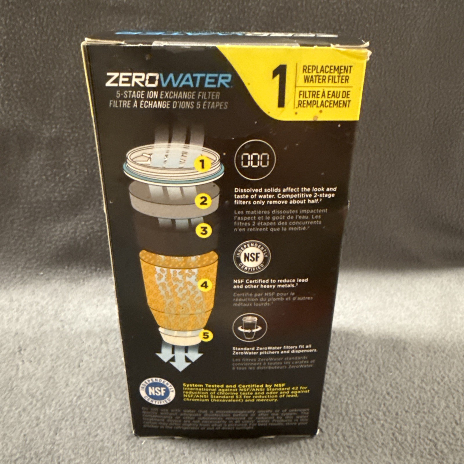 Zero Water Premium 5 Stage Ion Exchange Replacement Water Filter Model ZR-001