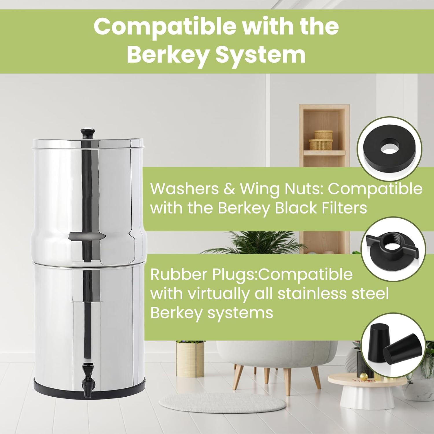 Replacement Kit for Berkey Water Filter System Elements,Suited for Berkey Gravit