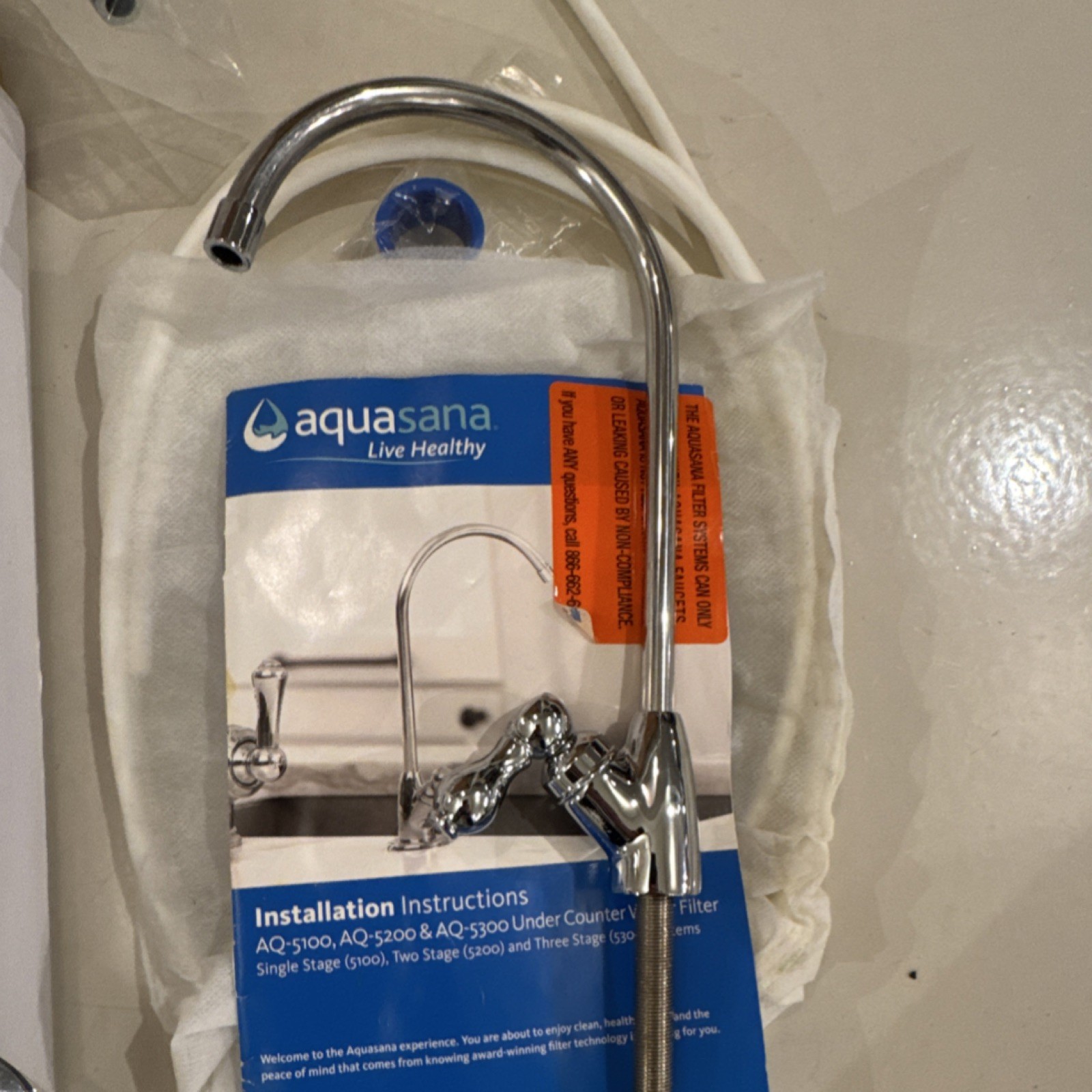 Aquasana 3 Faucet Kit Silver 2 RO 1 UC for AQ-5100, AQ-5200, AQ-5300 F915 LF AG