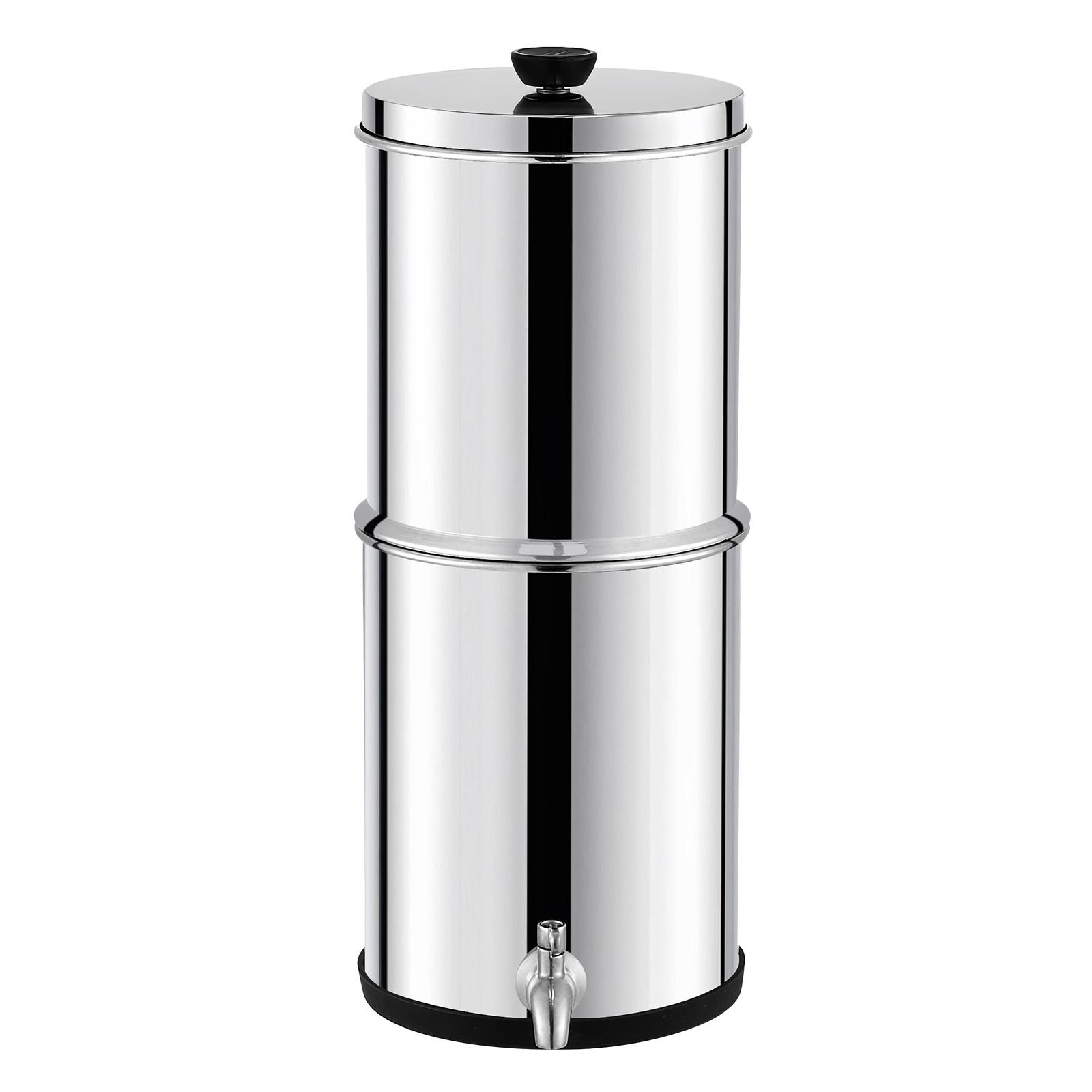 1.5G Gravity-fed Water Filter Countertop System Stainless Steel 2 Filters