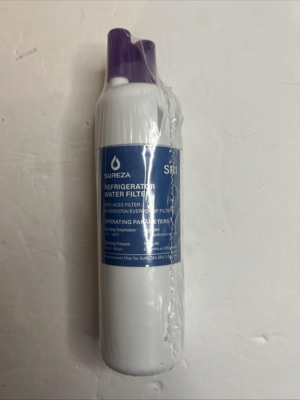 Qty 1 Sureza SR1 Replacement For W10295370A W10295370 EDR1RXD1 Filter Ice water
