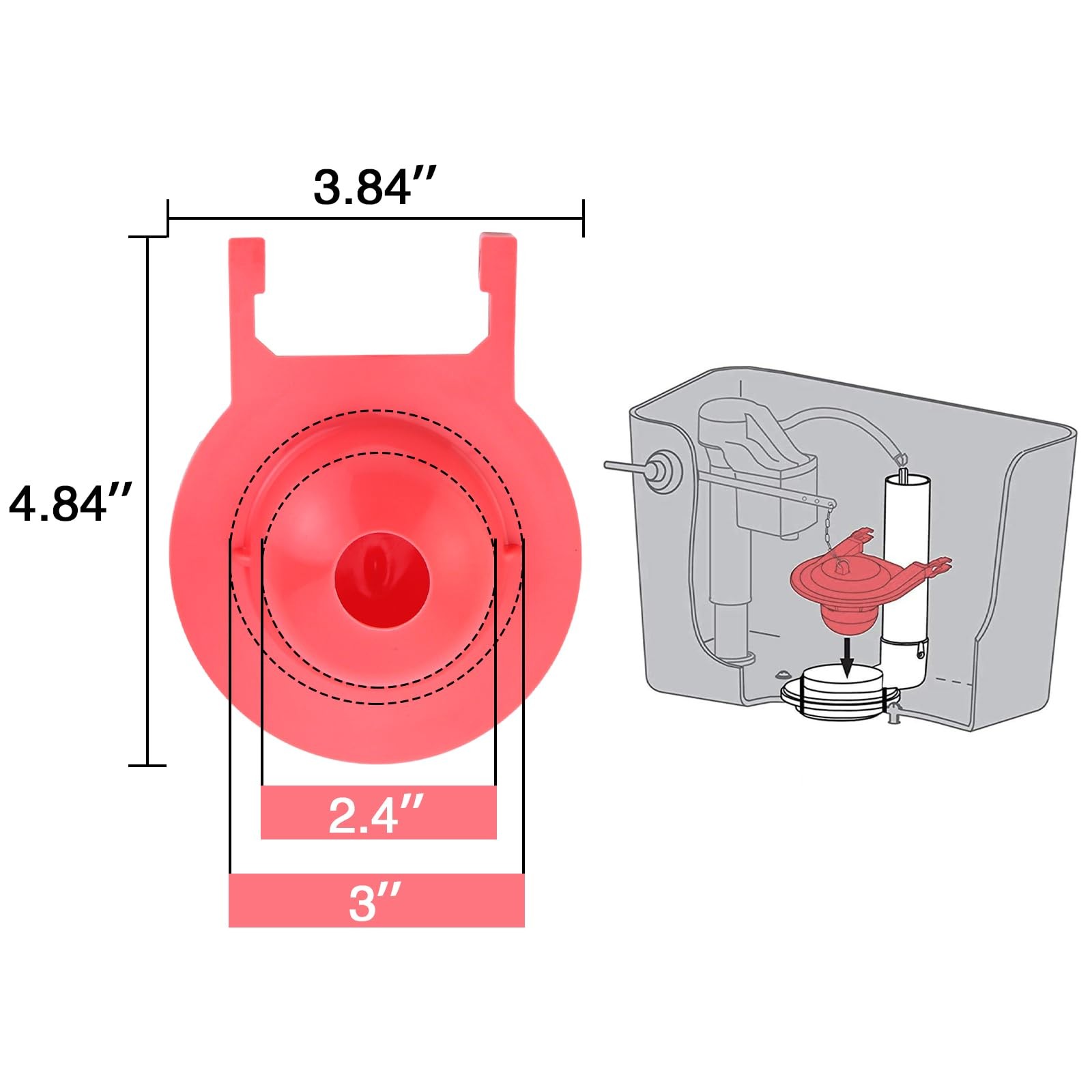 2pcs 3inch Toilet Flapper Replacement Universal Toilet Flush Valve Replacemen…