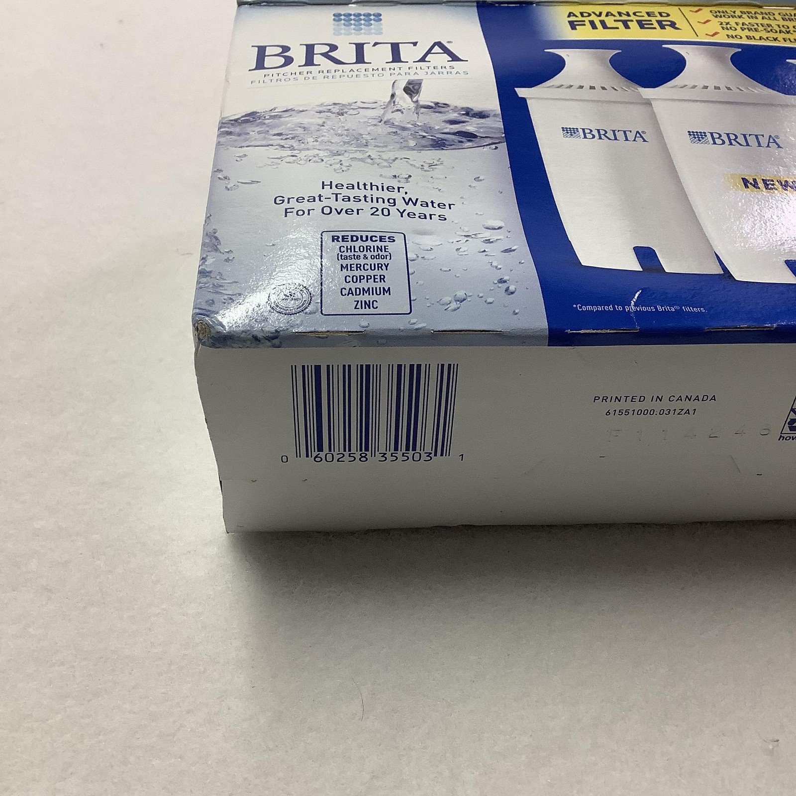 Brita Advanced Pitcher Replacement Water Filters 2 Pack White Open Box