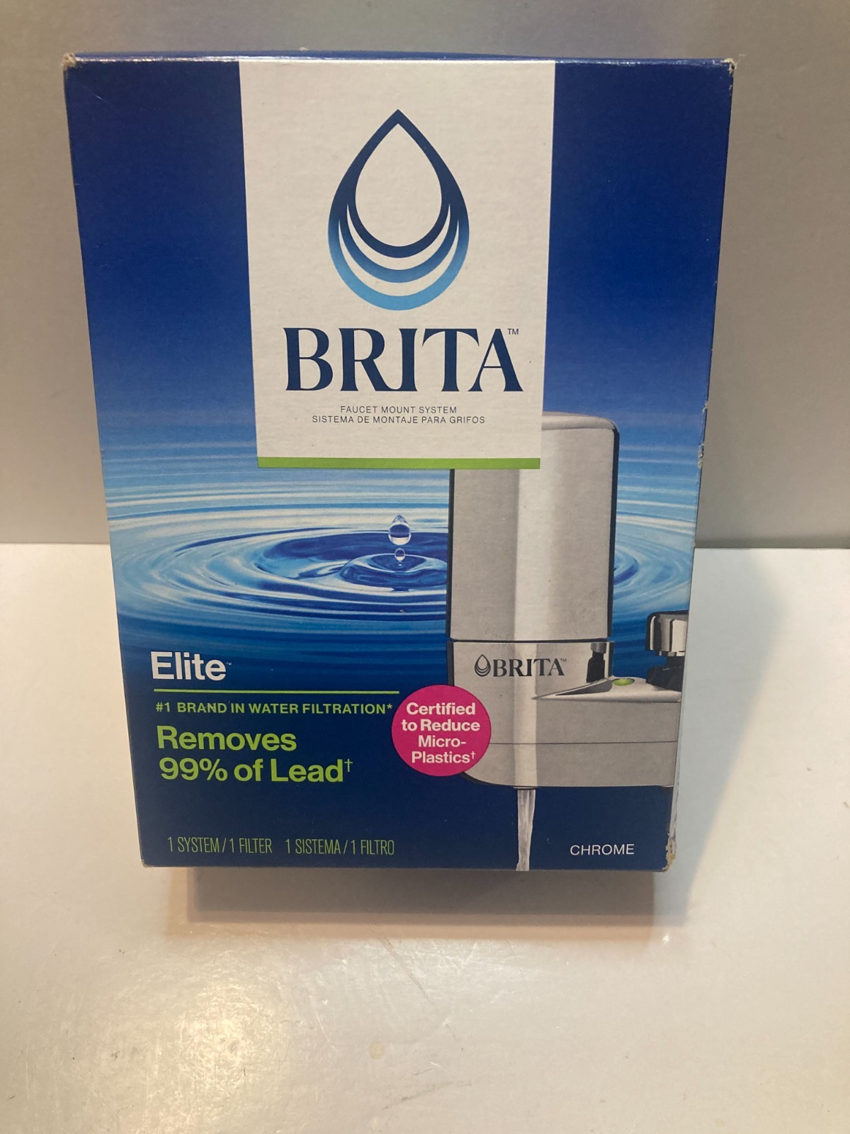 NEW Brita Faucet Water System Chrome SAFF-100 Removes 99% Of Lead