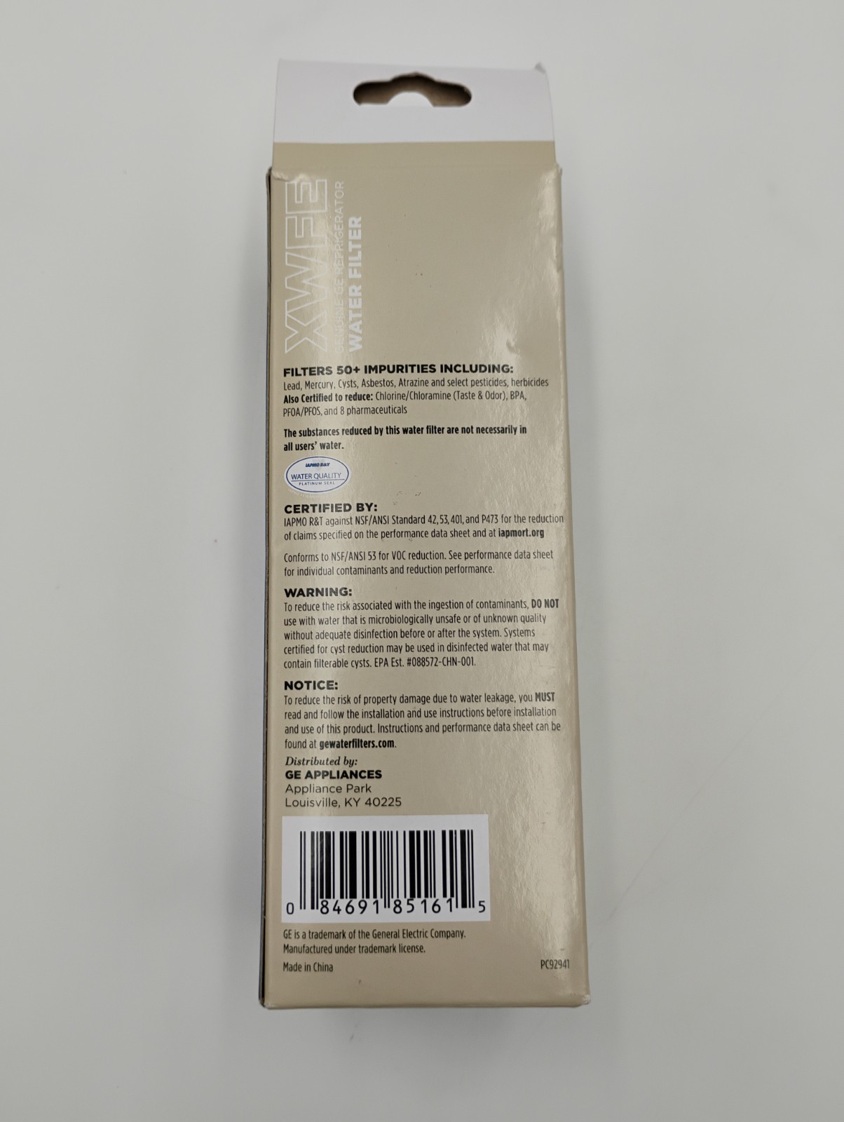 GE XWFE Refrigerator Water Filter Genuine Replacement Cartridge New
