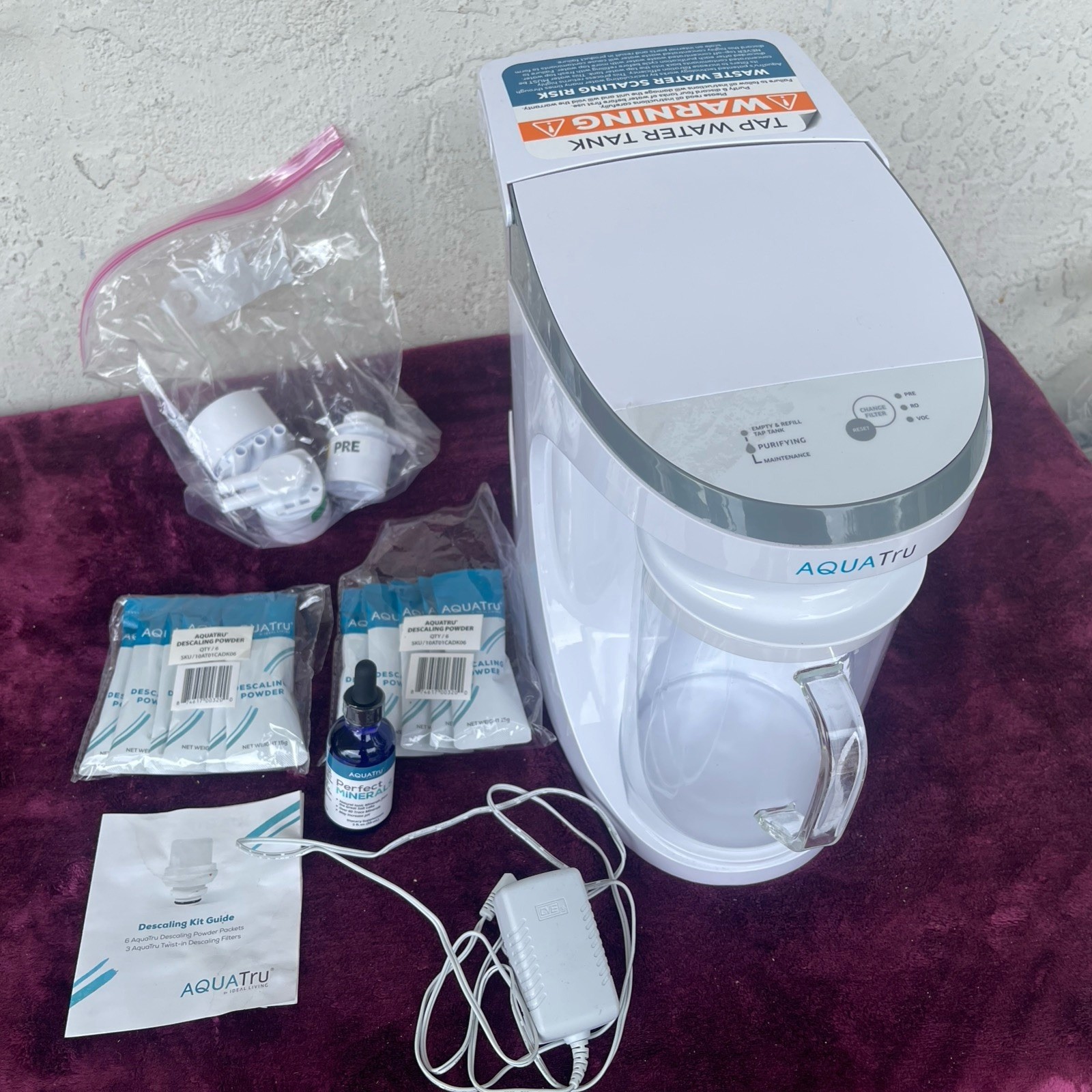 AQUATRU Carafe Countertop 4-Stage Reverse Osmosis Water Purifier System AT100