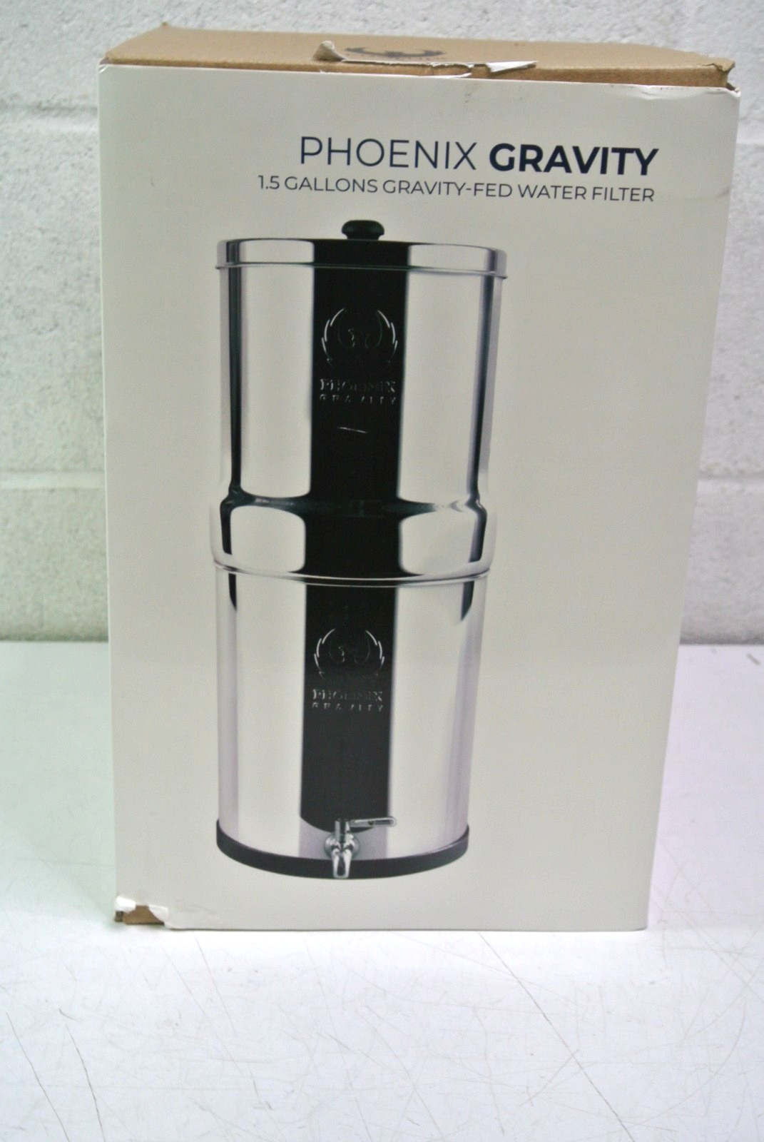 PHOENIX P12C2D0-US 1.5-Gallon Gravity-Fed Water Filter System, Stainless Steel