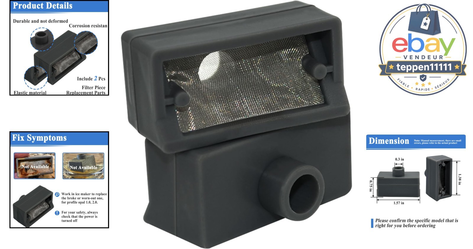 2Pcs Filter Replacement Parts for Ice Maker
