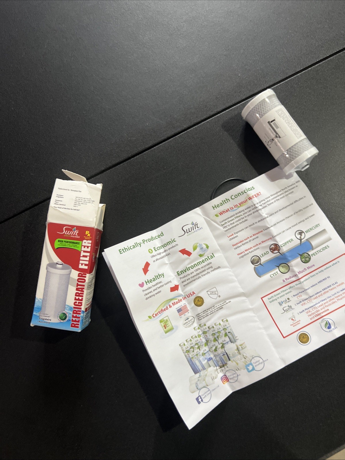 New SWIFT Green Filters WFCB-SW Refrigerator Water Filter For WFCB 469 906 910