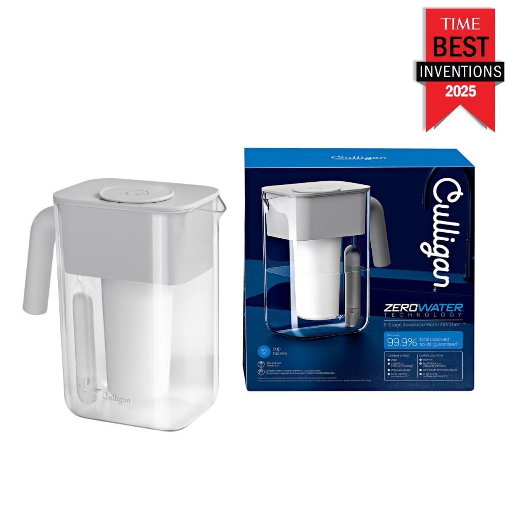 with ZeroWater Technology 12-Cup Water Filter Pitcher – Includes 5-Stage Adva…