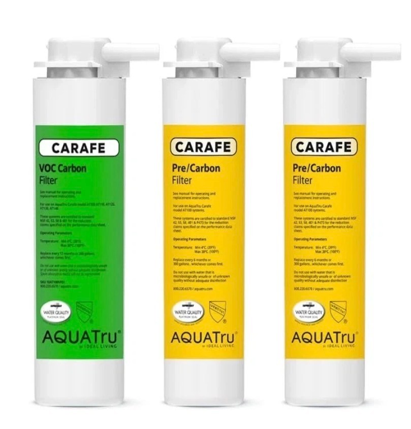 AquaTru 1-Yr. Carafe Filter Combo Pack 2 Pre/Carbon Filters & VOC Carbon Filters