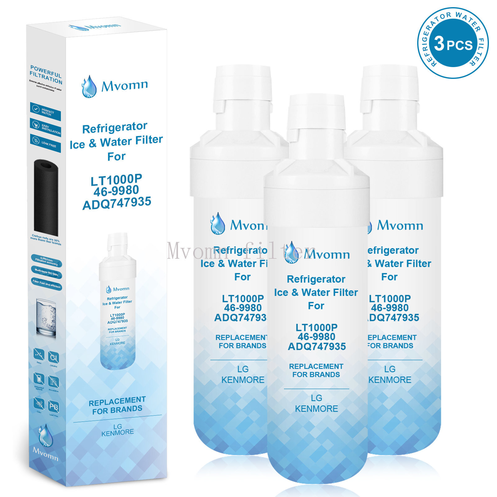 1~6 Packs Fits LG LT1000P/ADQ747935 GF-D706BSL Refrigerator Fresh Water Filter