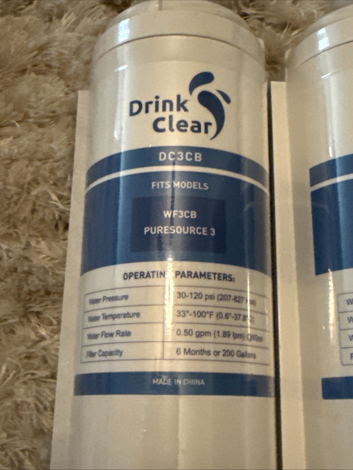 2PCS DC3CB Refrigerator Water Filter For Frigidaire WF3CB Pure Source 3
