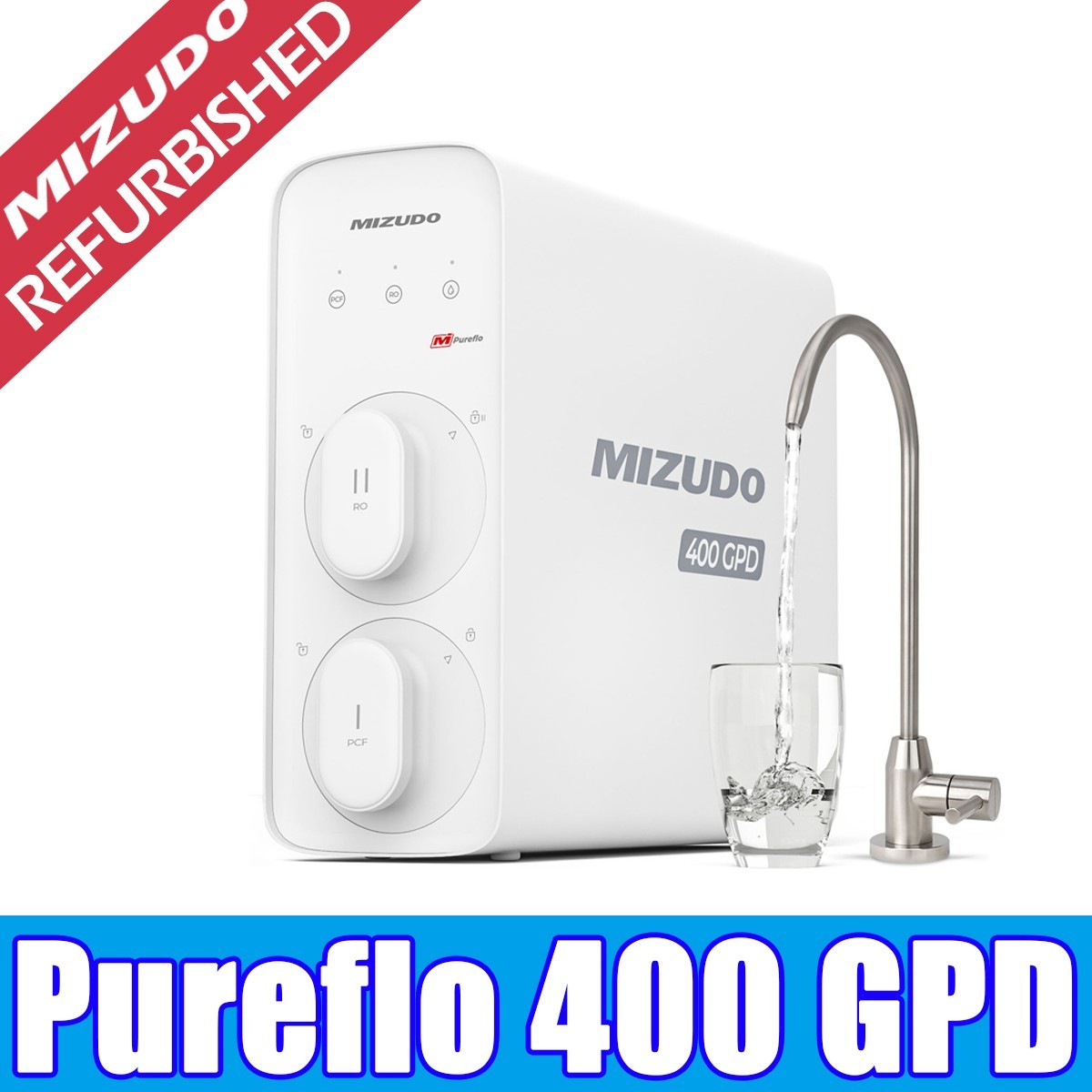 MIZUDO 400GPD Reverse Osmosis System 8-stage Filtration -Certified Refurbished !