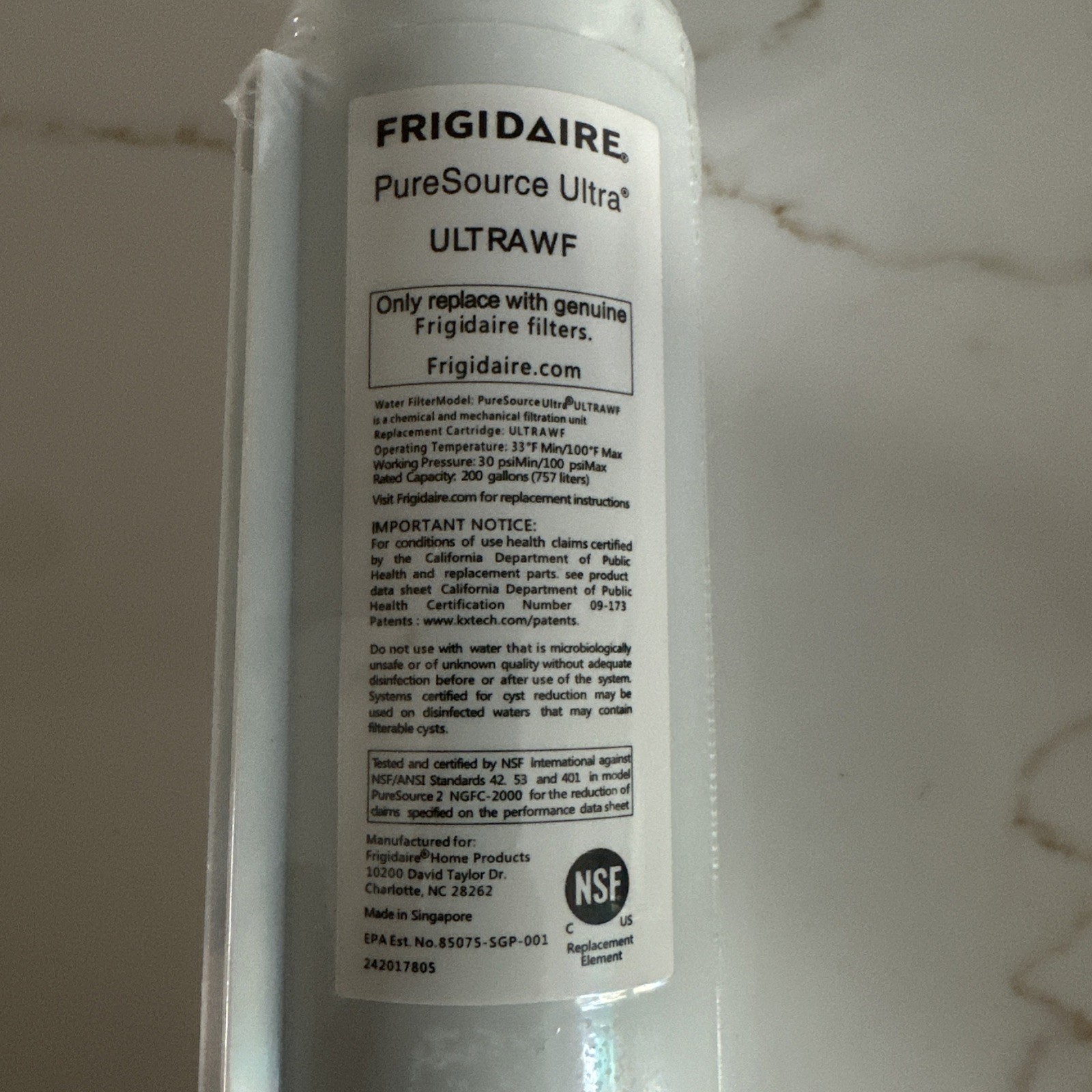FRIGIDAIRE~ULTRAWF PureSource Ultra Water & Ice OEM Replacement Filter
