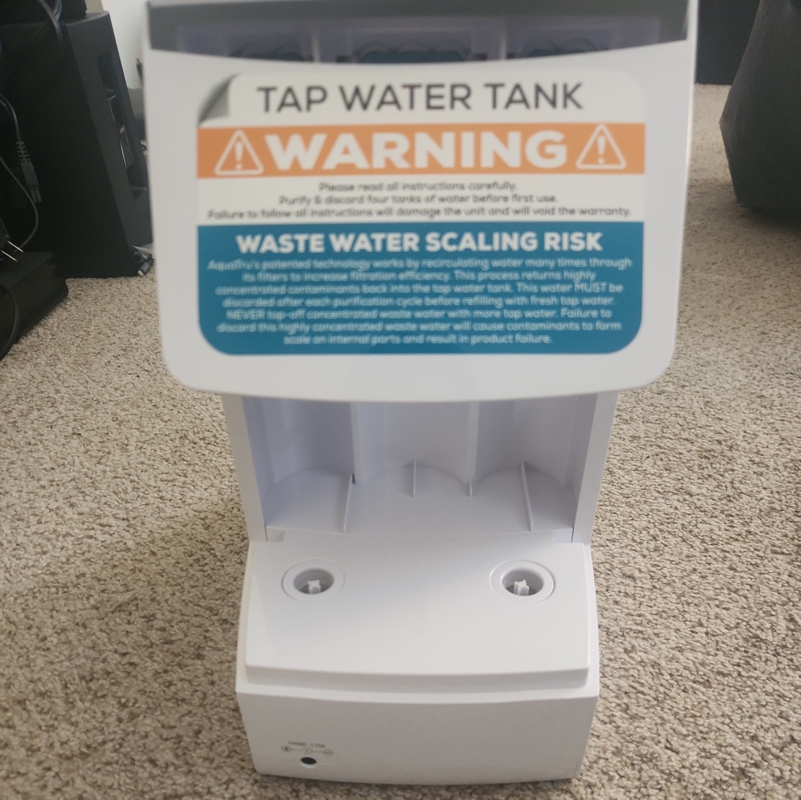 Base Only – AquaTru Carafe Countertop Glass Water Purifier – Model AT100