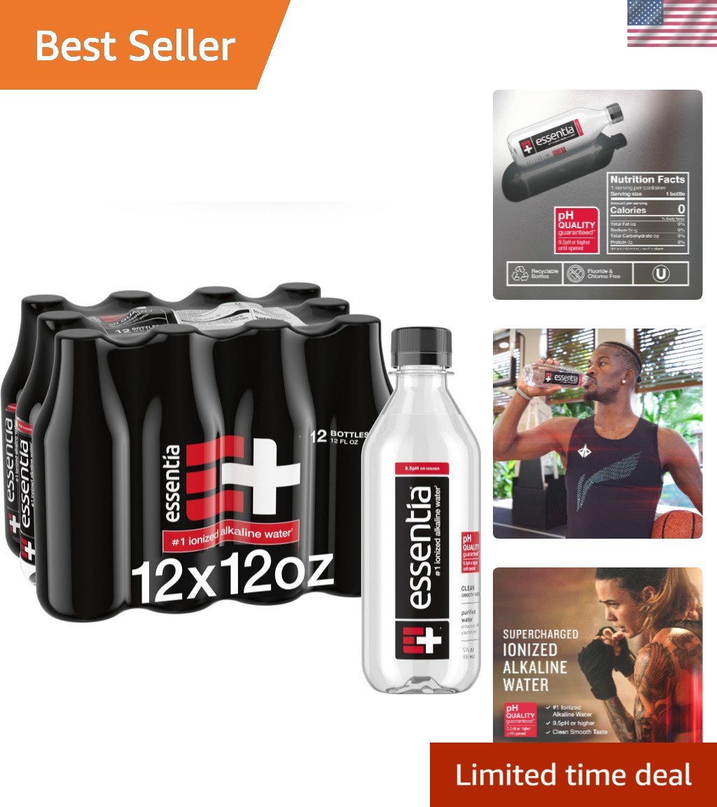 BPA-Free Essentia Water, 12 Fl Oz Each, 12 Pack – Perfect For Everyday Hydration