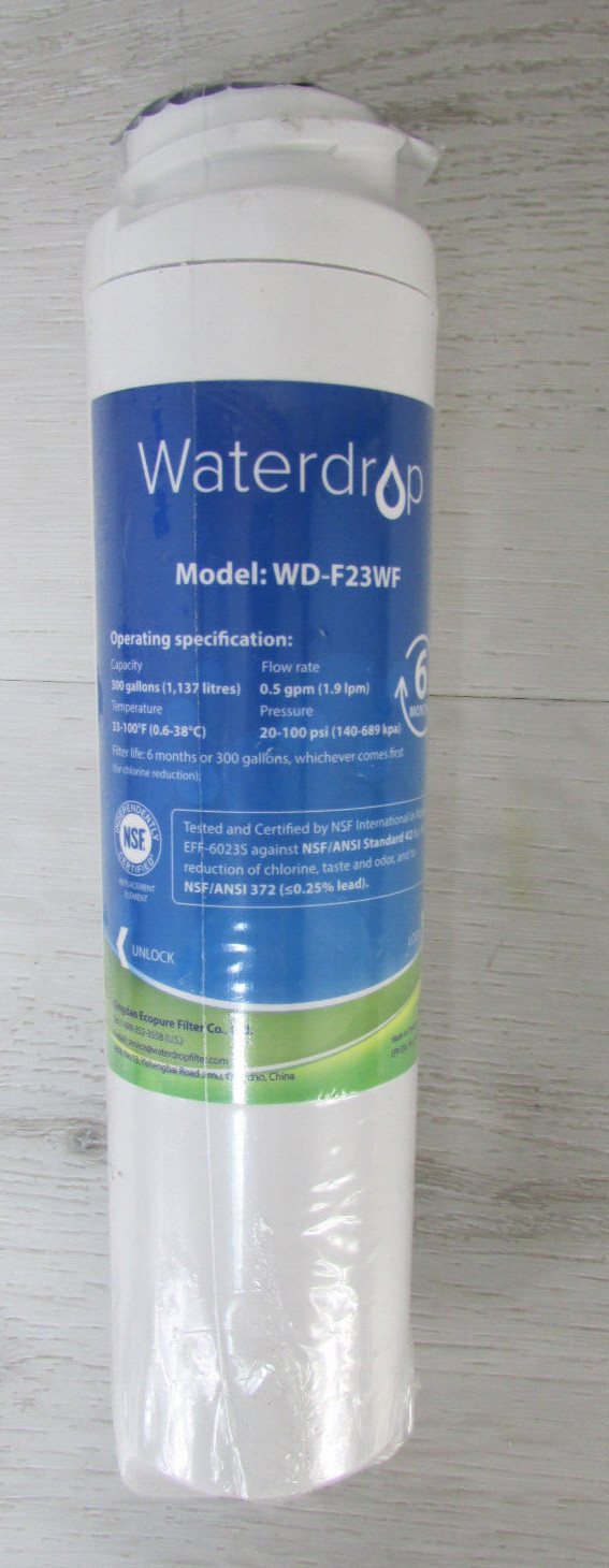 Waterdrop WD-F23WF Water Filter 300 Gallons Flow Rate .5gpm 20-100 psi