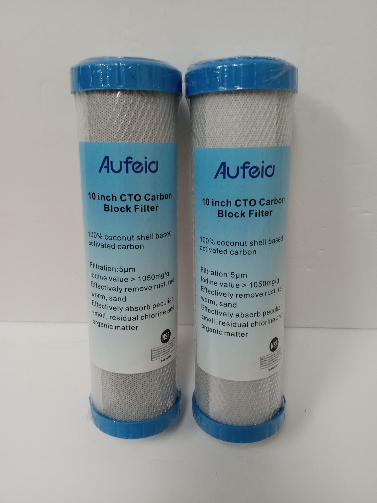 Aufeia 10 in x 2.5 in CTO carbon block filter Replacement for Whole House RO 5μ