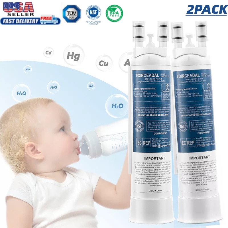 For Frigidaire PWF-1 FPPWFU01 Refrigerator PurePour Water Ice Filter 2PACK