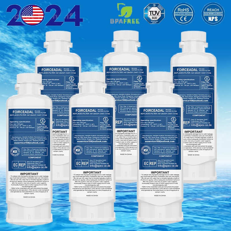 8-1Pack for Samsung DA97-17376B HAF-CIN/EXP White Refrigerator Water Filter