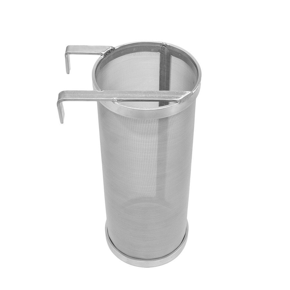 4 x 10in Hop Spider 300 Micron Mesh Stainless Steel Filter Small, Silver