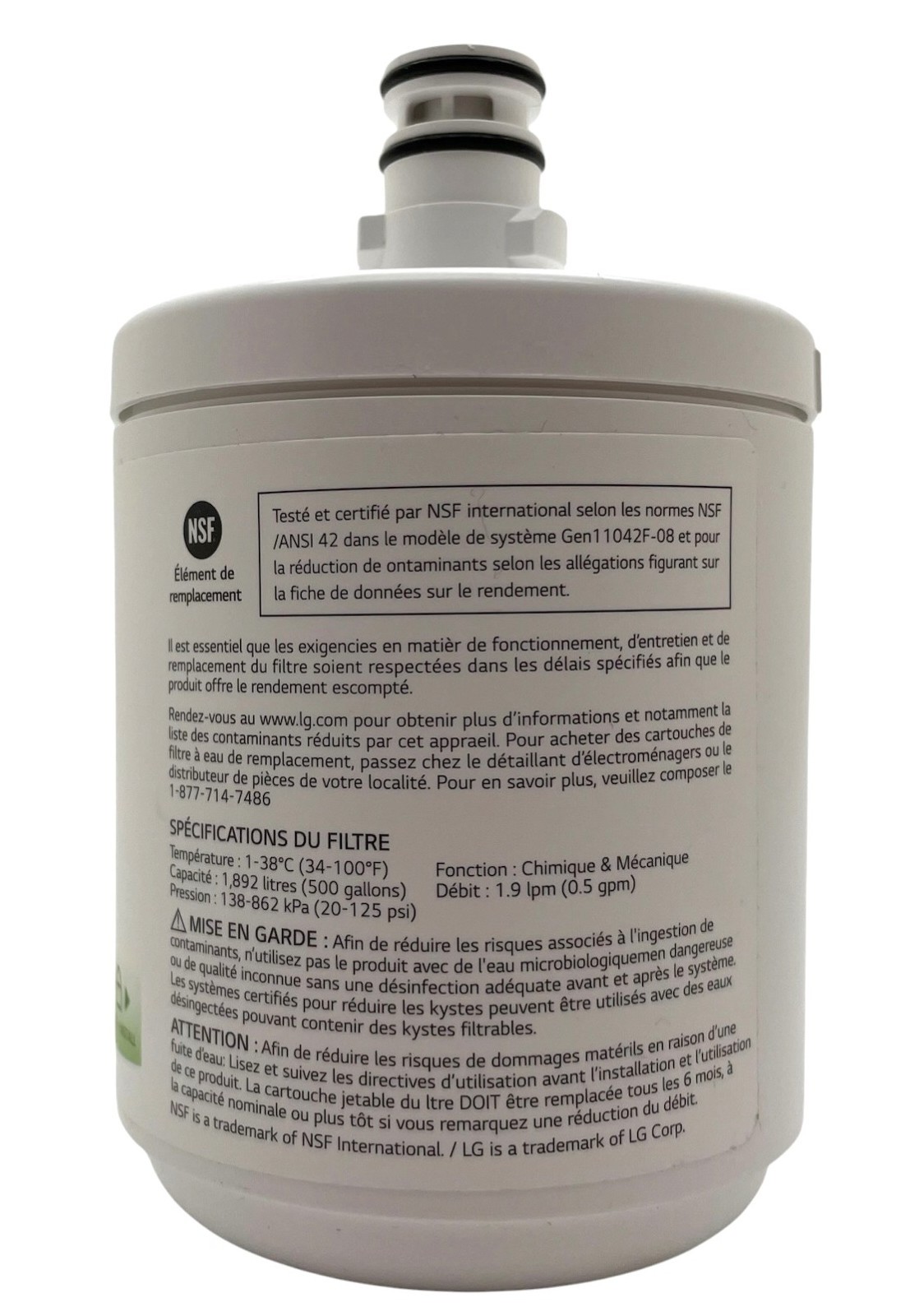 GENUINE LG 11042F-08 Refrigerator Water Filter Replacement Cartridge -Brand New