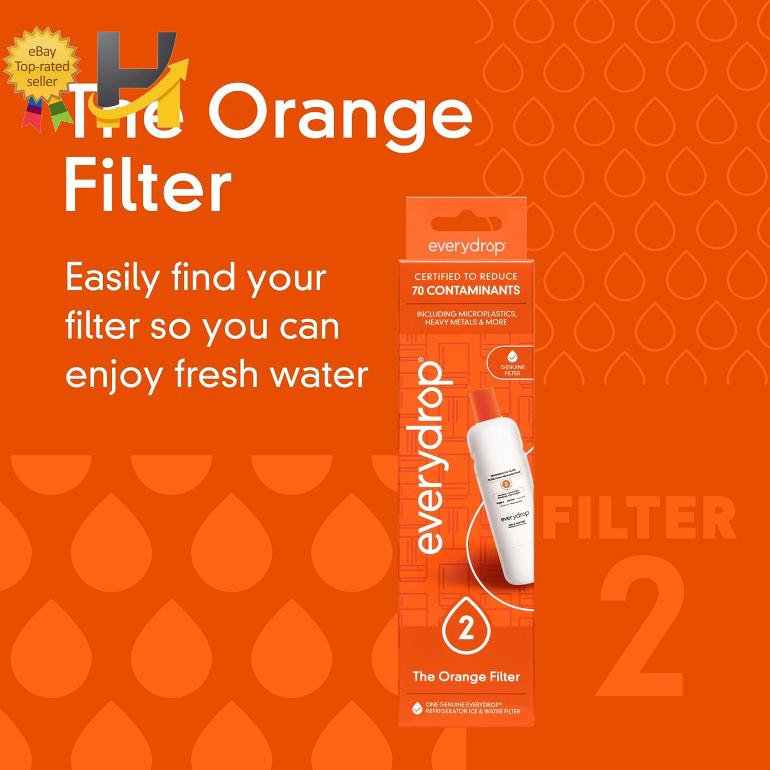Ice and Water Refrigerator Filter 2, EDR2RXD1, Single-Pack