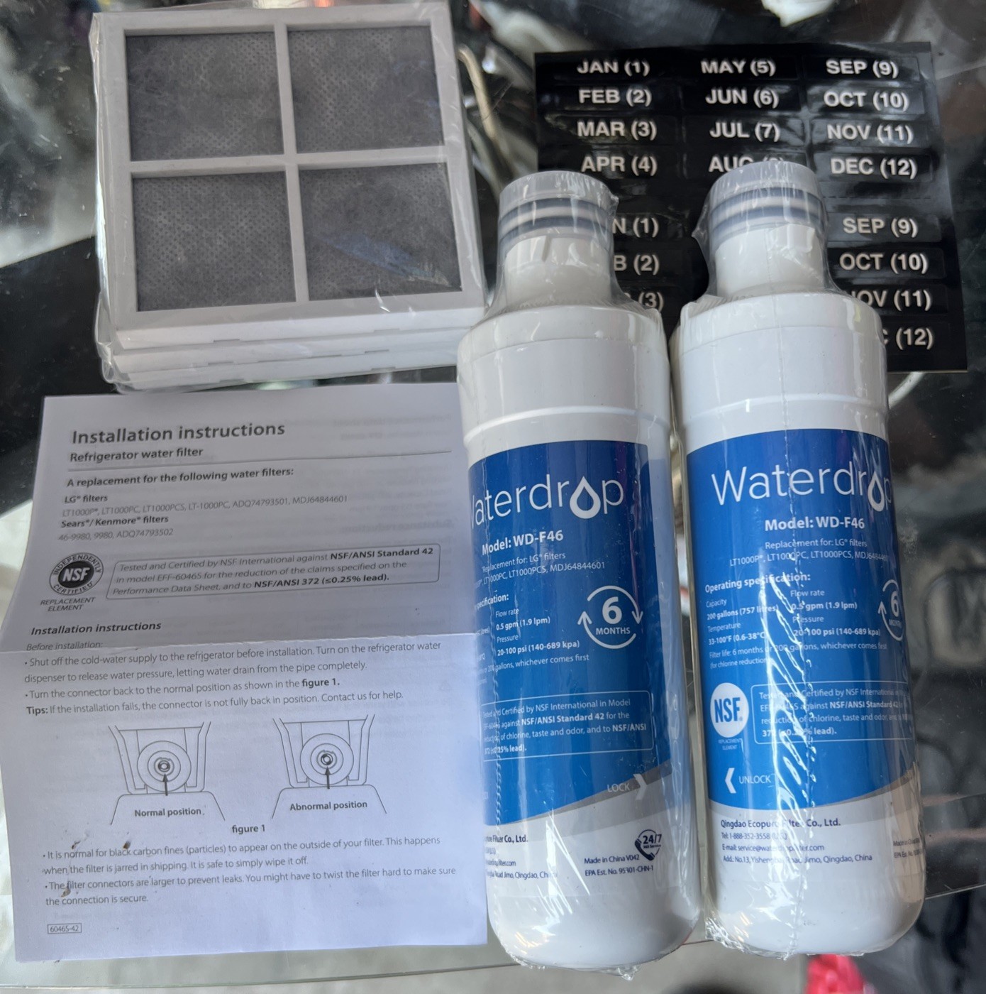 NEW 2 pack Waterdrop Replacement Filter For LG (Model: WD-F46) see photos
