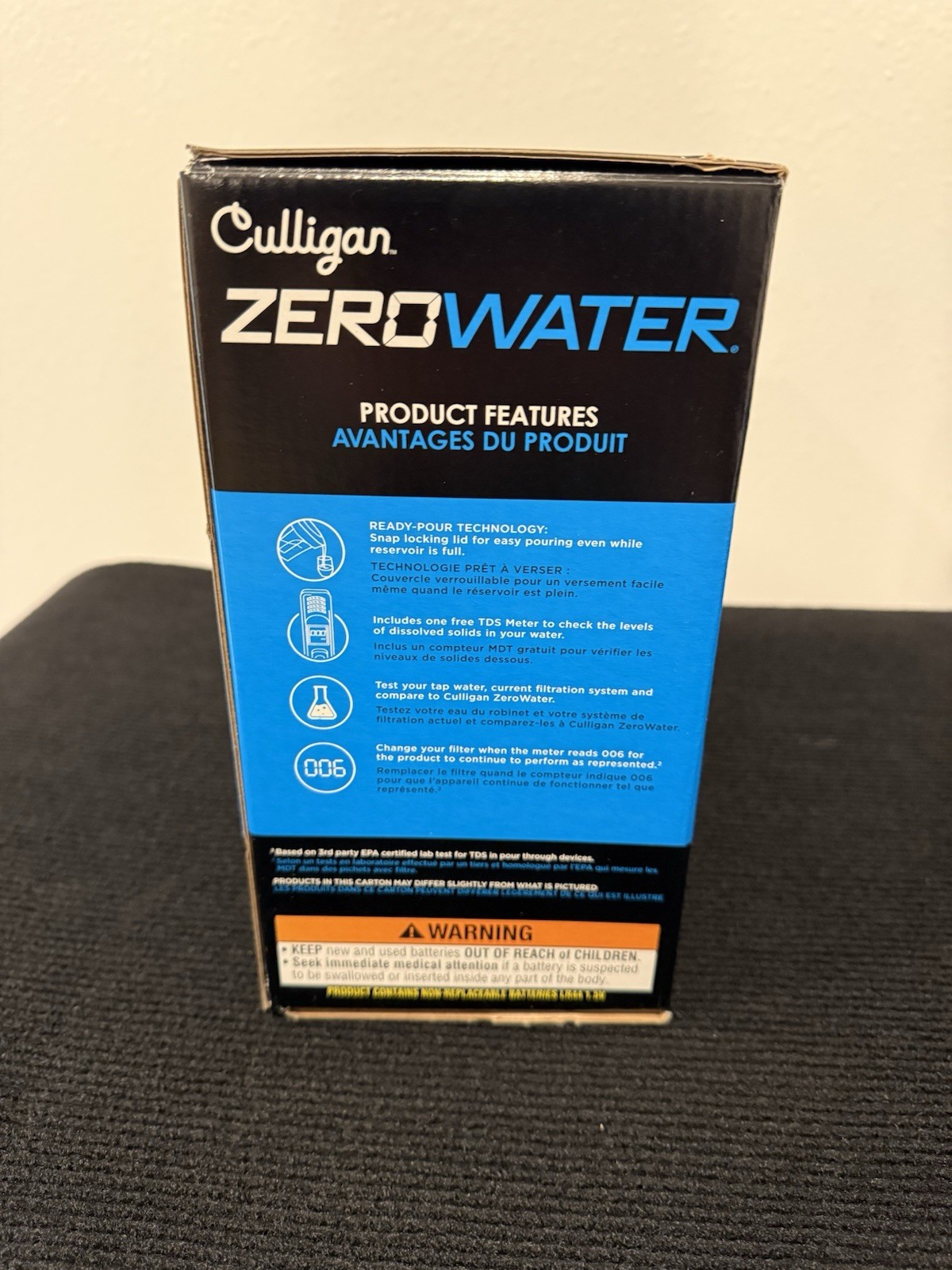NEW – Culigan/ ZeroWater® 7 Cup Ready-Pour® Filtered Pour-Through Water Pitcher
