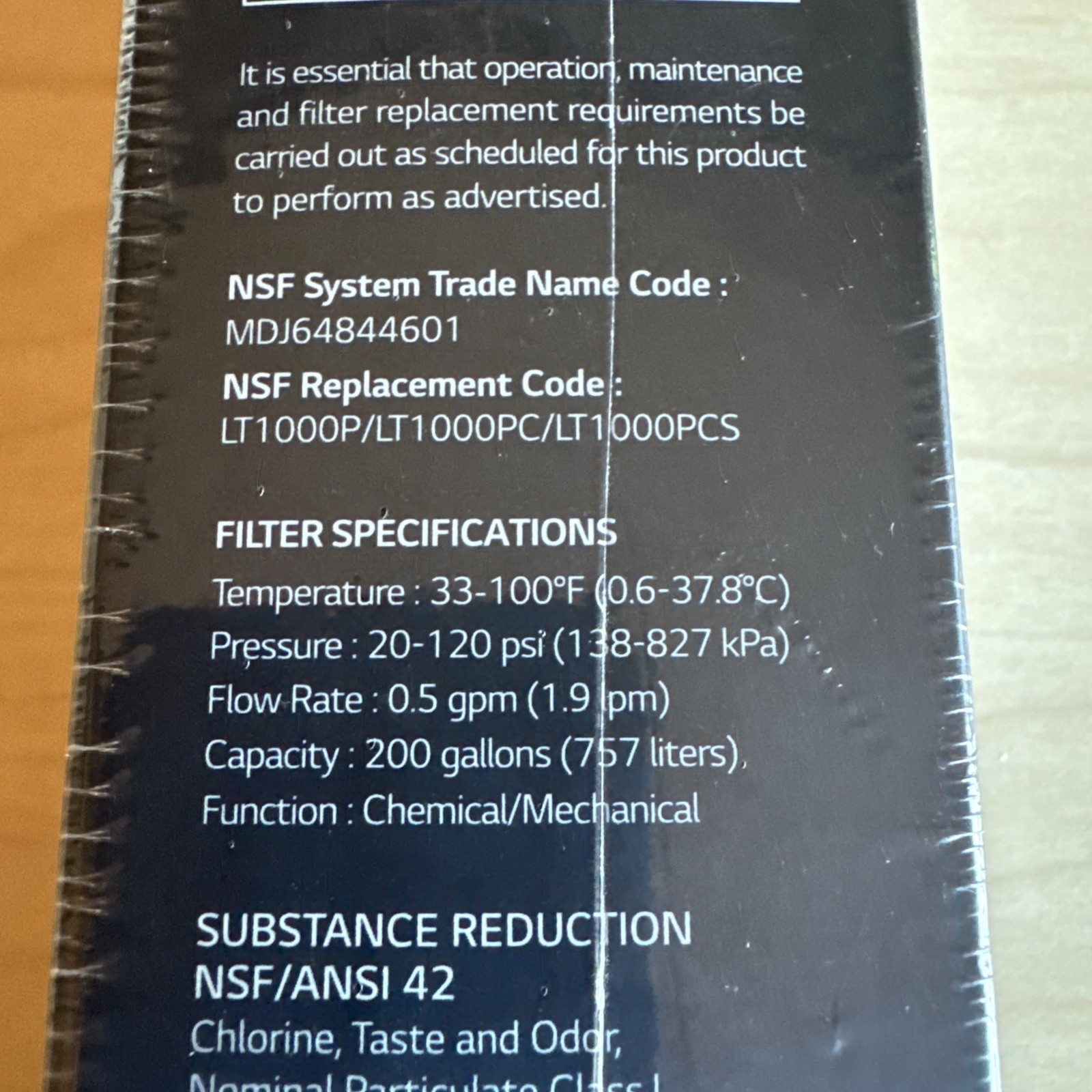 LG LT1000P 6 Month Refrigerator Replacement Water Filter NSF42 NSF53 NSF401