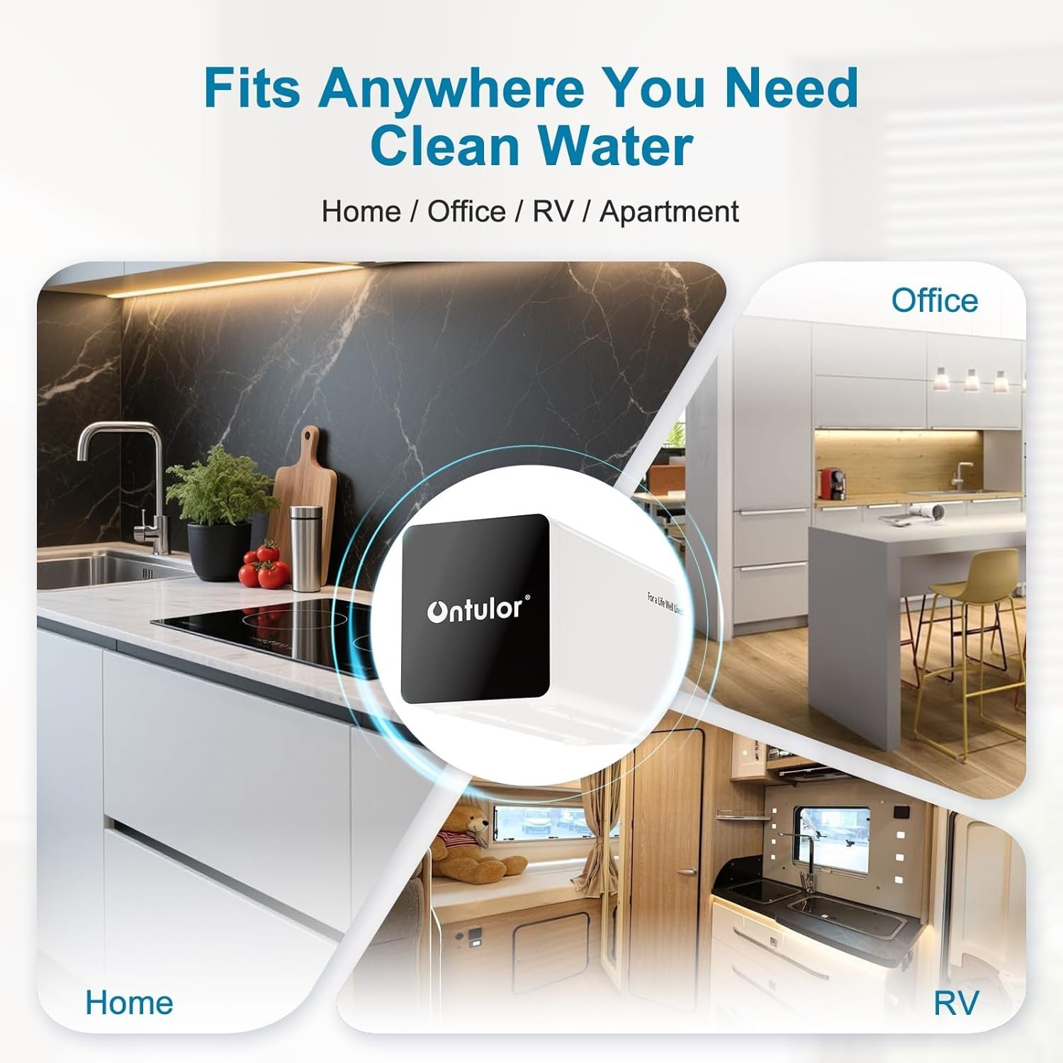 Ontulor Reverse Osmosis System, 6-in-1 Tankless Filter Portable Water Purifier