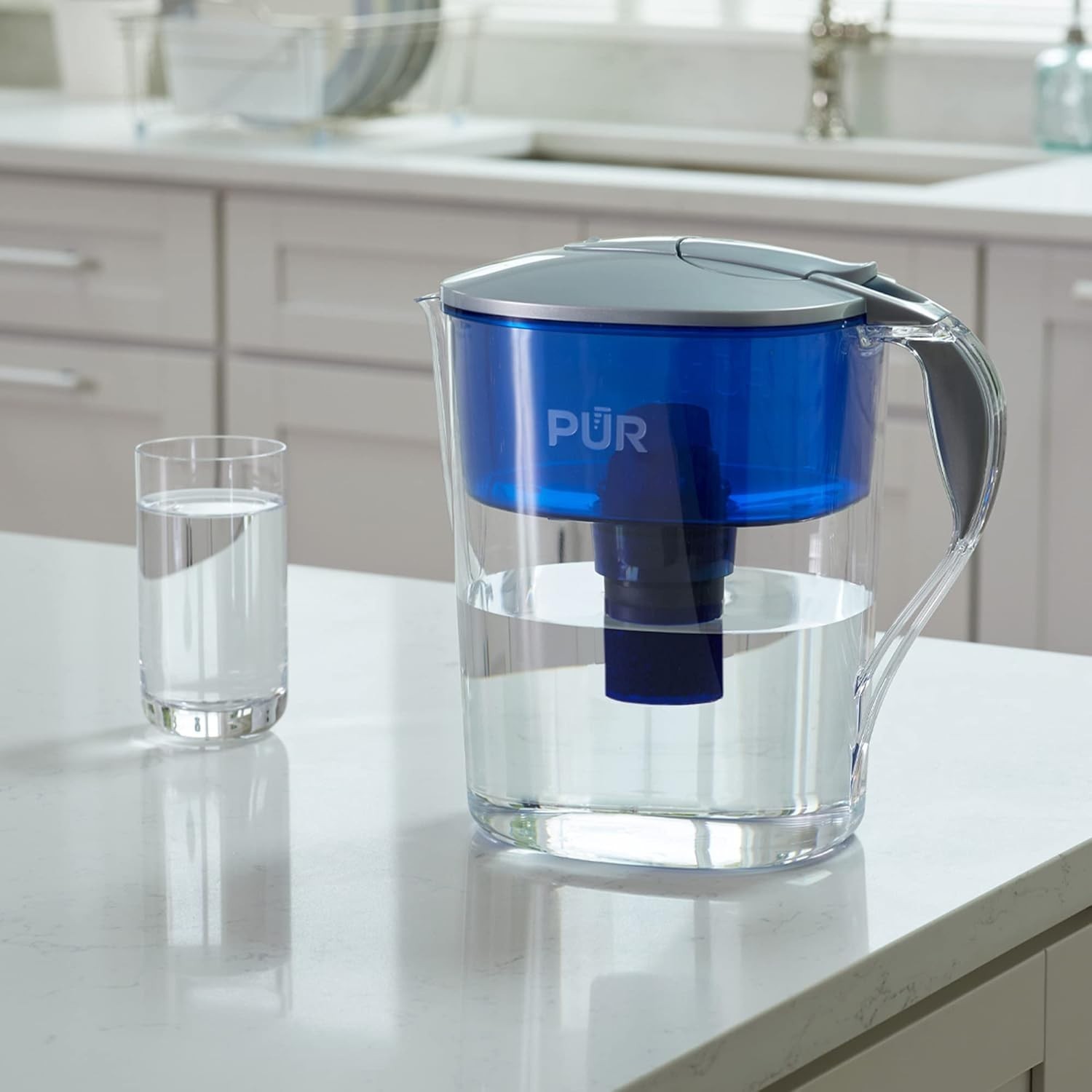 PUR 11 Cup Water Filter Pitcher Blue White NSF Certified 2 in 1 Filtration New