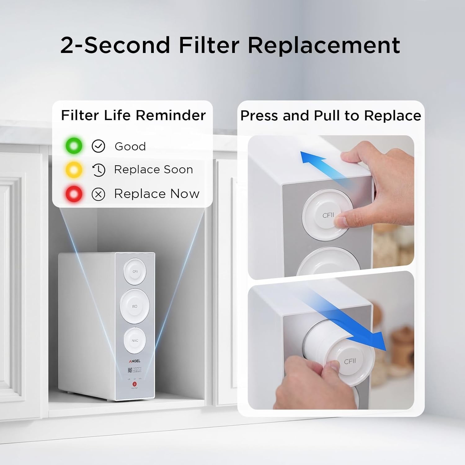 ANGEL X2 Tankless Reverse Osmosis Water Filter System, 700GPD, Removes 99% PFAS