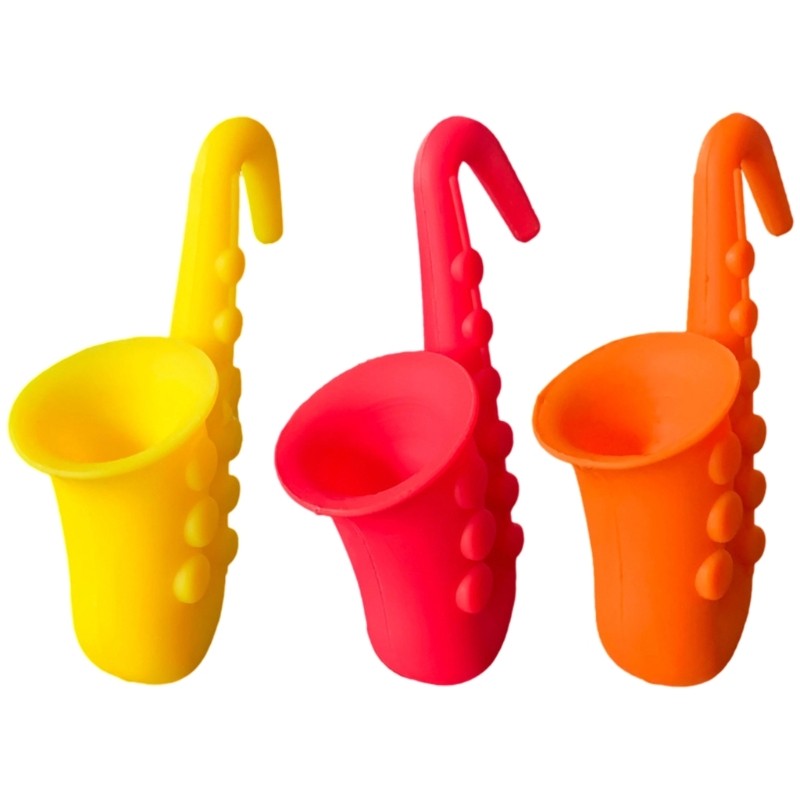 3Pcs Universal Silicones Pot Lid Lifter Saxophone Shape For Multiple Cookware