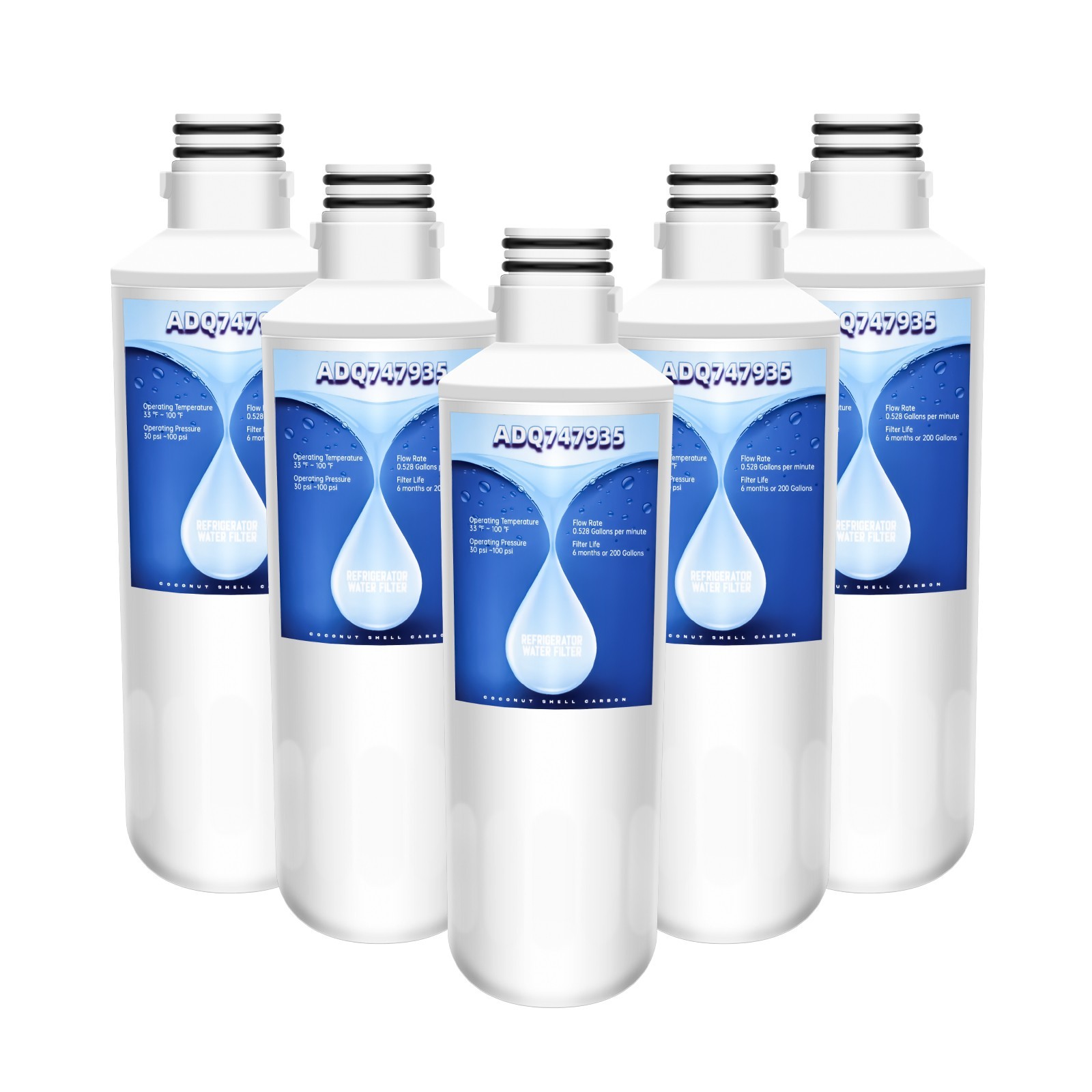 6 Pack ADQ747935 Refrigerator Water Filter Replacement for LT1000PC MDJ64844601