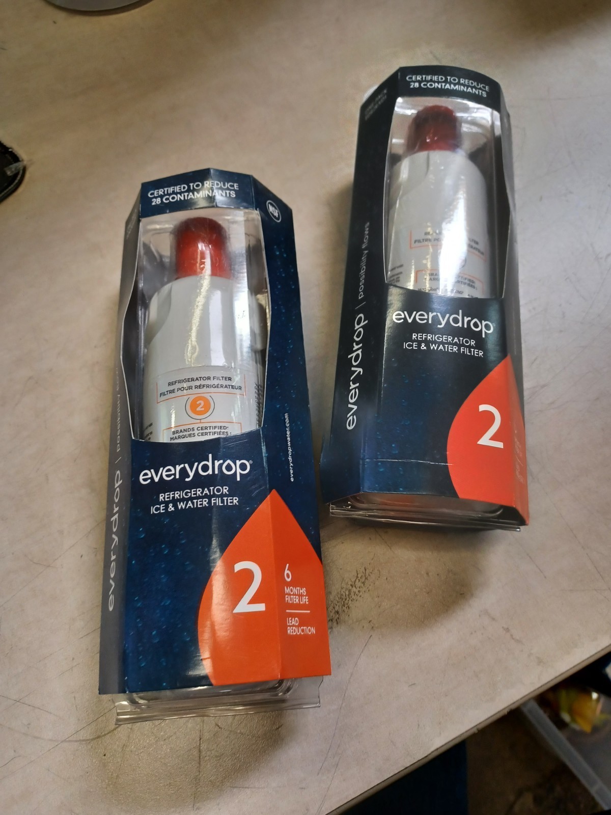 Lot of 2 – EveryDrop Filter 2 Ice & Water Refrigerator Filter ΕDR2RXD1